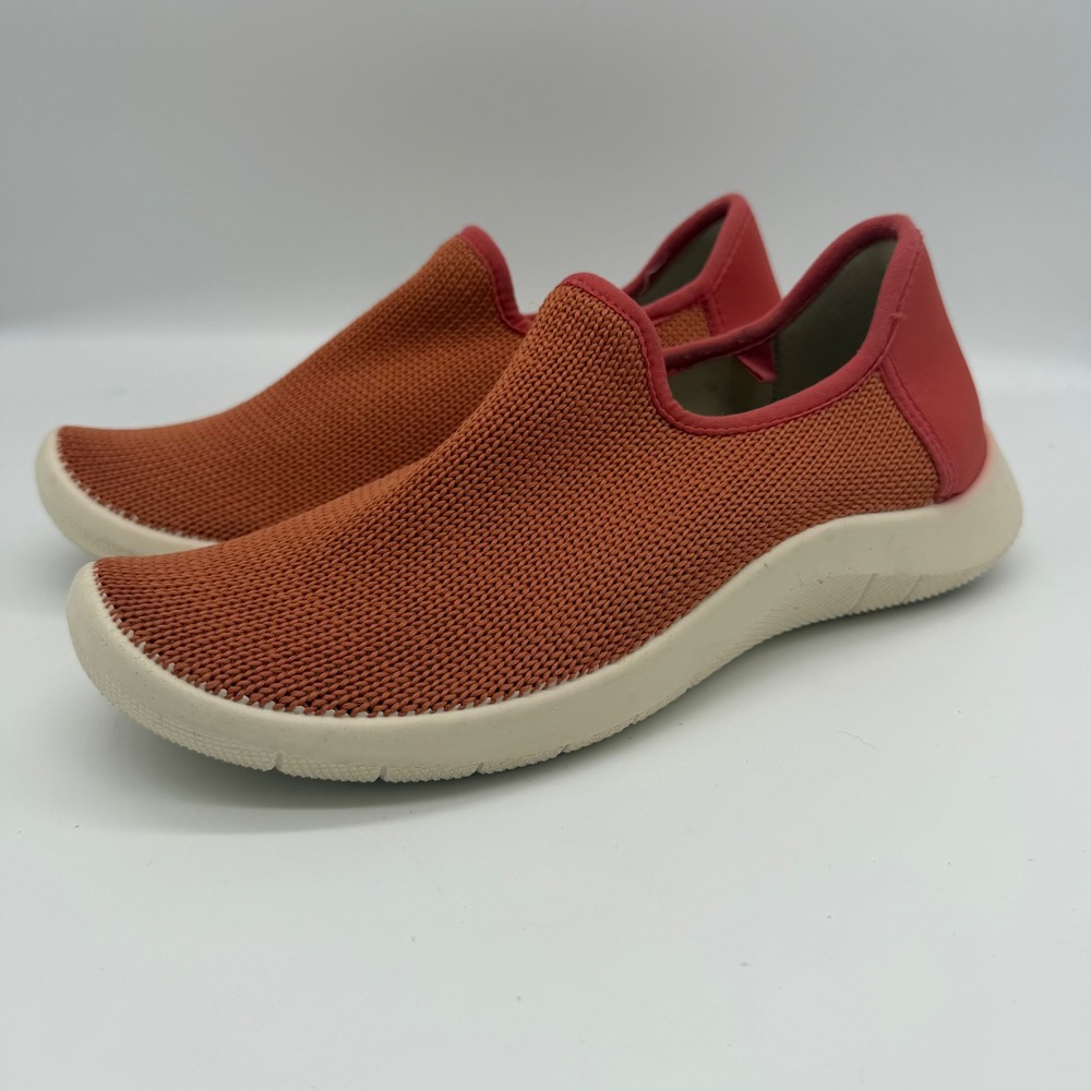 Arcopedico Easy Fit Orange Red Knit Slip On Walking Shoes Women 39 Made Portugal